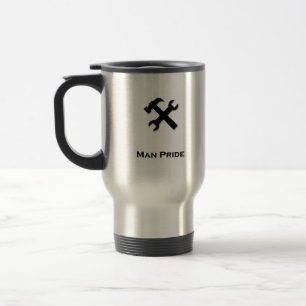 Hammer Wrench Man Pride Black Reisebecher