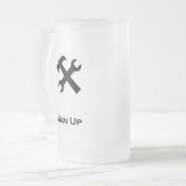 Hammer Wrench Man Up schwarz Mattglas Bierglas (Vorderseite Links)