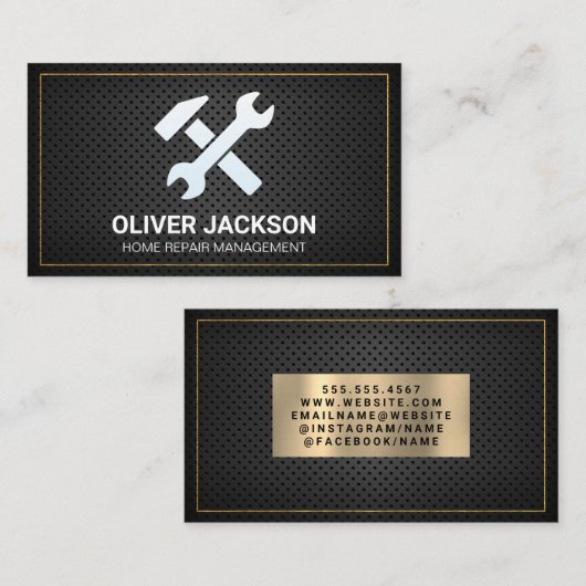 Hammer Wrench | Perforated Mesh Visitenkarte (Vorne/Hinten)