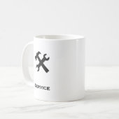 Hammer Wrench Service schwarz Kaffeetasse (Vorderseite Links)