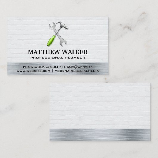 Hammer Wrench | Ziegelmauerstahl Visitenkarte (Vorne/Hinten)