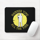 Hammer Zeit die ganze Zeit Lustiger Bau-Manager Mousepad (Mit Mouse)