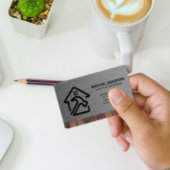 Hammer-Zuhause-Logo | Metallisches Holz Visitenkarte