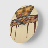 Hammered dulcimer in a painted soundbox, 18th cent runde wanduhr (Winkel)