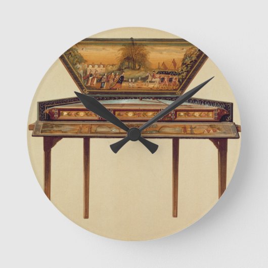 Hammered dulcimer in a painted soundbox, 18th cent runde wanduhr (Vorderseite)