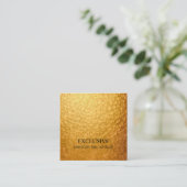 Hammered Gold Black Stylish Exclusives Foto Quadratische Visitenkarte (Stehend Vorderseite)