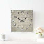 Hammered Silver Quadratische Wanduhr (Zuhause)
