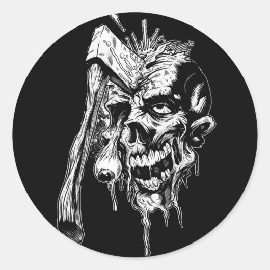 Hammered Skull Runder Aufkleber (Vorderseite)