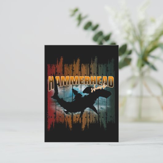 Hammerhai Postkarte (Stehend Vorderseite)