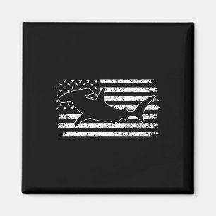 Hammerhai Us-Flag Unabhängigkeitstag  Magnet