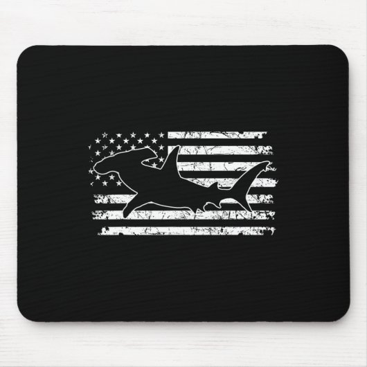 Hammerhai Us-Flag Unabhängigkeitstag  Mousepad (Vorne)