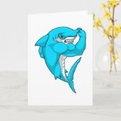 Hammerhead-Hai als Bodybuilder in der Bodybuilding Karte (Gelbe Blume)