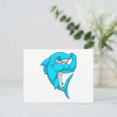 Hammerhead-Hai als Bodybuilder in der Bodybuilding Postkarte (Stehend Vorderseite)