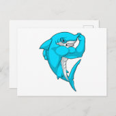 Hammerhead-Hai als Bodybuilder in der Bodybuilding Postkarte (Vorne/Hinten)