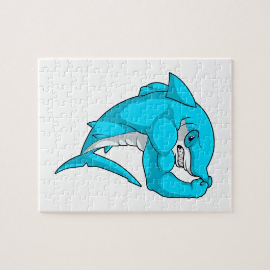 Hammerhead-Hai als Bodybuilder in der Bodybuilding Puzzle (Horizontal)