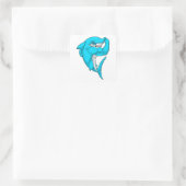 Hammerhead-Hai als Bodybuilder in der Bodybuilding Quadratischer Aufkleber (Tasche)