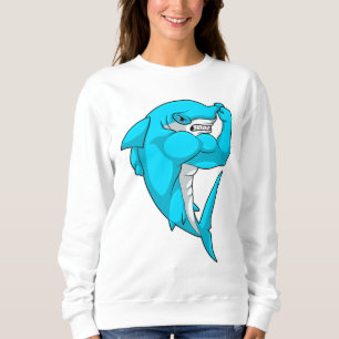 Hammerhead-Hai als Bodybuilder in der Bodybuilding Sweatshirt