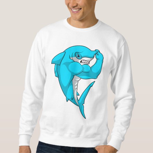 Hammerhead-Hai als Bodybuilder in der Bodybuilding Sweatshirt (Vorderseite)