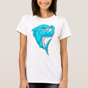 Hammerhead-Hai als Bodybuilder in der Bodybuilding T-Shirt