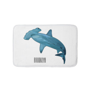 Hammerhead-Hai-Cartoon Badematte