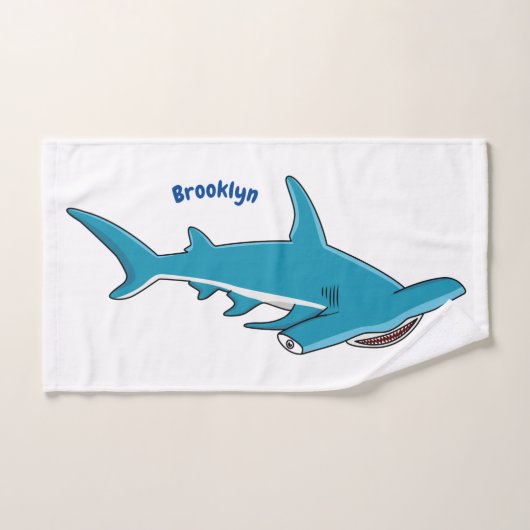 Hammerhead-Hai-Cartoon Badhandtuch Set (Handtuch)