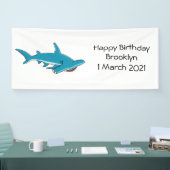 Hammerhead-Hai-Cartoon Banner (Messe)