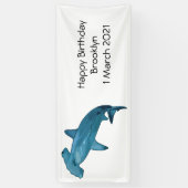 Hammerhead-Hai-Cartoon Banner (Vertikal)