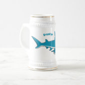 Hammerhead-Hai-Cartoon Bierglas (Vorderseite Links)