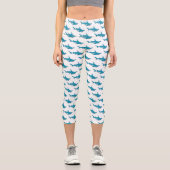 Hammerhead-Hai-Cartoon Capri Leggings (Vorderseite)