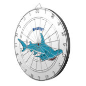 Hammerhead-Hai-Cartoon Dartscheibe (Vorderseite rechts)