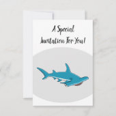 Hammerhead-Hai-Cartoon Einladung (Rückseite)