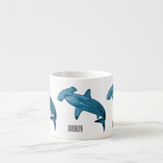 Hammerhead-Hai-Cartoon Espressotasse (Vorderseite)