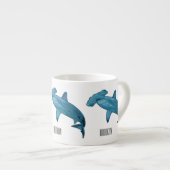 Hammerhead-Hai-Cartoon Espressotasse (Vorderseite Rechts)