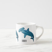 Hammerhead-Hai-Cartoon Espressotasse (Rechts)