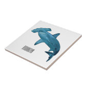 Hammerhead-Hai-Cartoon Fliese (Seite)