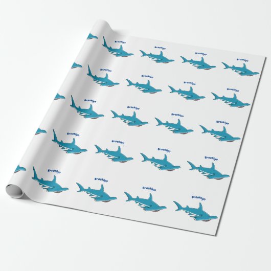 Hammerhead-Hai-Cartoon Geschenkpapier (Ungerollt)