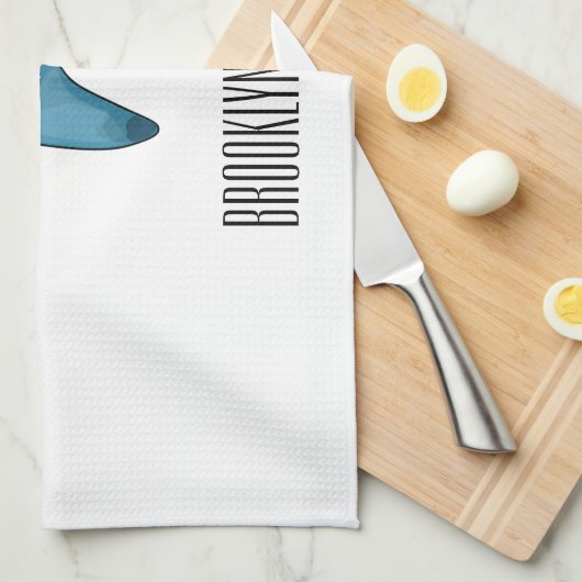 Hammerhead-Hai-Cartoon Geschirrtuch (Viertel Falte)