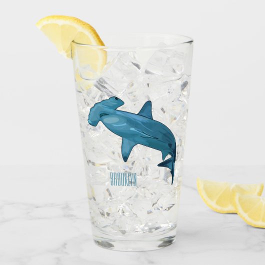 Hammerhead-Hai-Cartoon Glas (Vorderseite Ice)