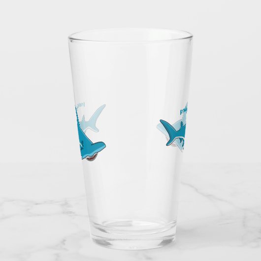 Hammerhead-Hai-Cartoon Glas (Links)