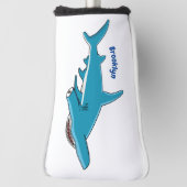 Hammerhead-Hai-Cartoon Golf Headcover (Rotieren 90)