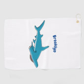 Hammerhead-Hai-Cartoon Golfhandtuch (Horizontal)