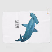 Hammerhead-Hai-Cartoon Golfhandtuch (Horizontal)