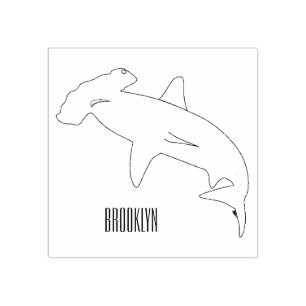 Hammerhead-Hai-Cartoon Gummistempel