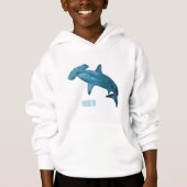 Hammerhead-Hai-Cartoon Hoodie (Vorderseite)