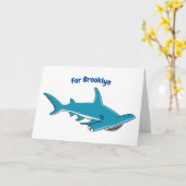 Hammerhead-Hai-Cartoon Karte (Gelbe Blume)