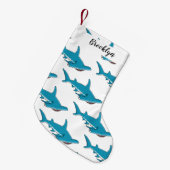 Hammerhead-Hai-Cartoon Kleiner Weihnachtsstrumpf (Vorderansicht (hängend))
