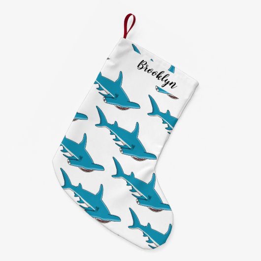 Hammerhead-Hai-Cartoon Kleiner Weihnachtsstrumpf (Vorderansicht (hängend))