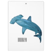 Hammerhead-Hai-Cartoon Klemmbrett (Rückseite)