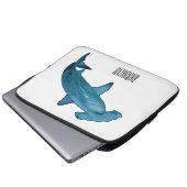 Hammerhead-Hai-Cartoon Laptopschutzhülle (Vorne Knopf)