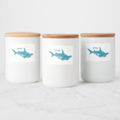 Hammerhead-Hai-Cartoon Lebensmitteletikett (Flaschen)